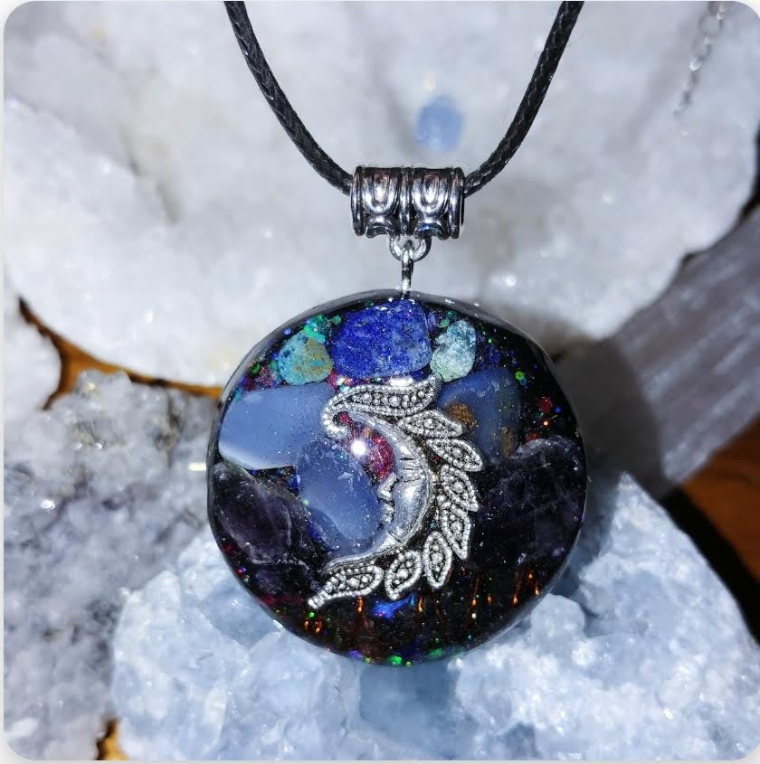 Dreamy Moon Orgonite Pendant