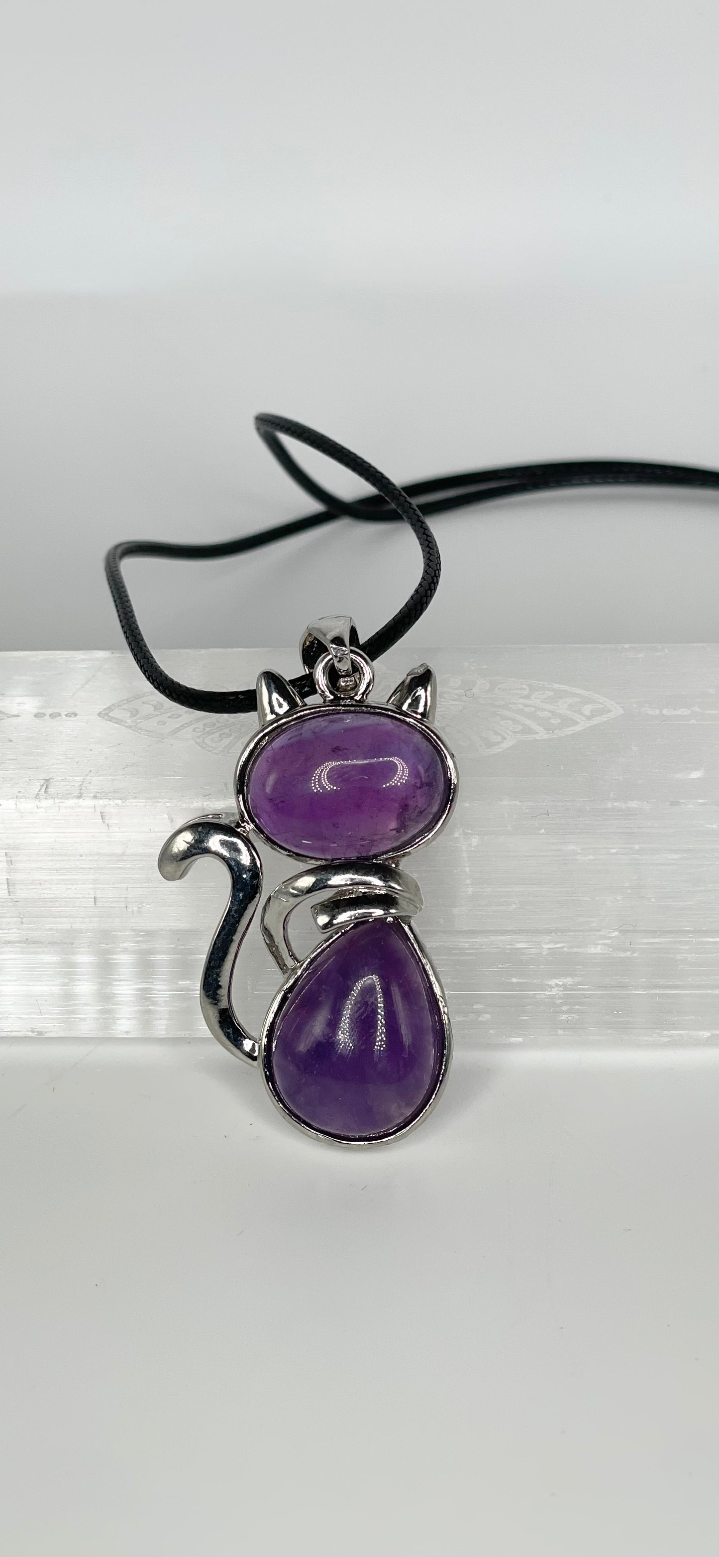 Amethyst Cat Pendant