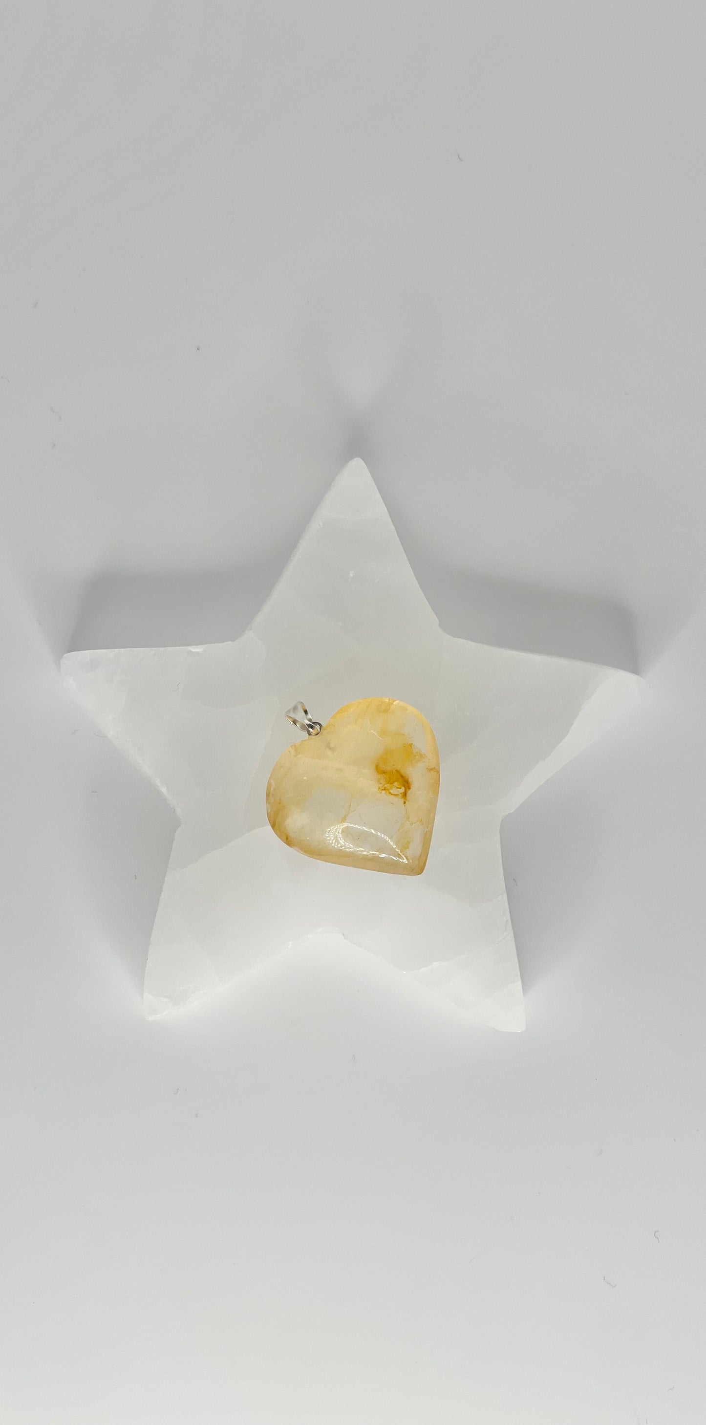 Natural Citrine Heart Pendant 1 in