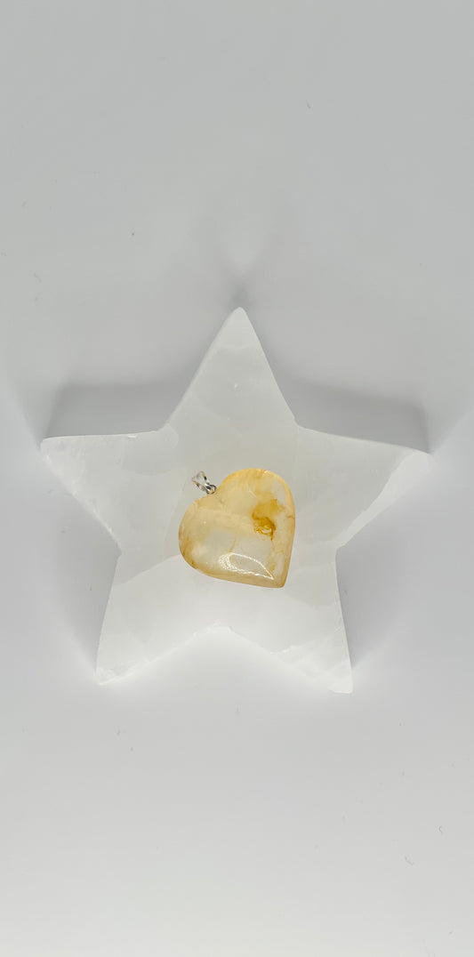 Natural Citrine Heart Pendant 1 in