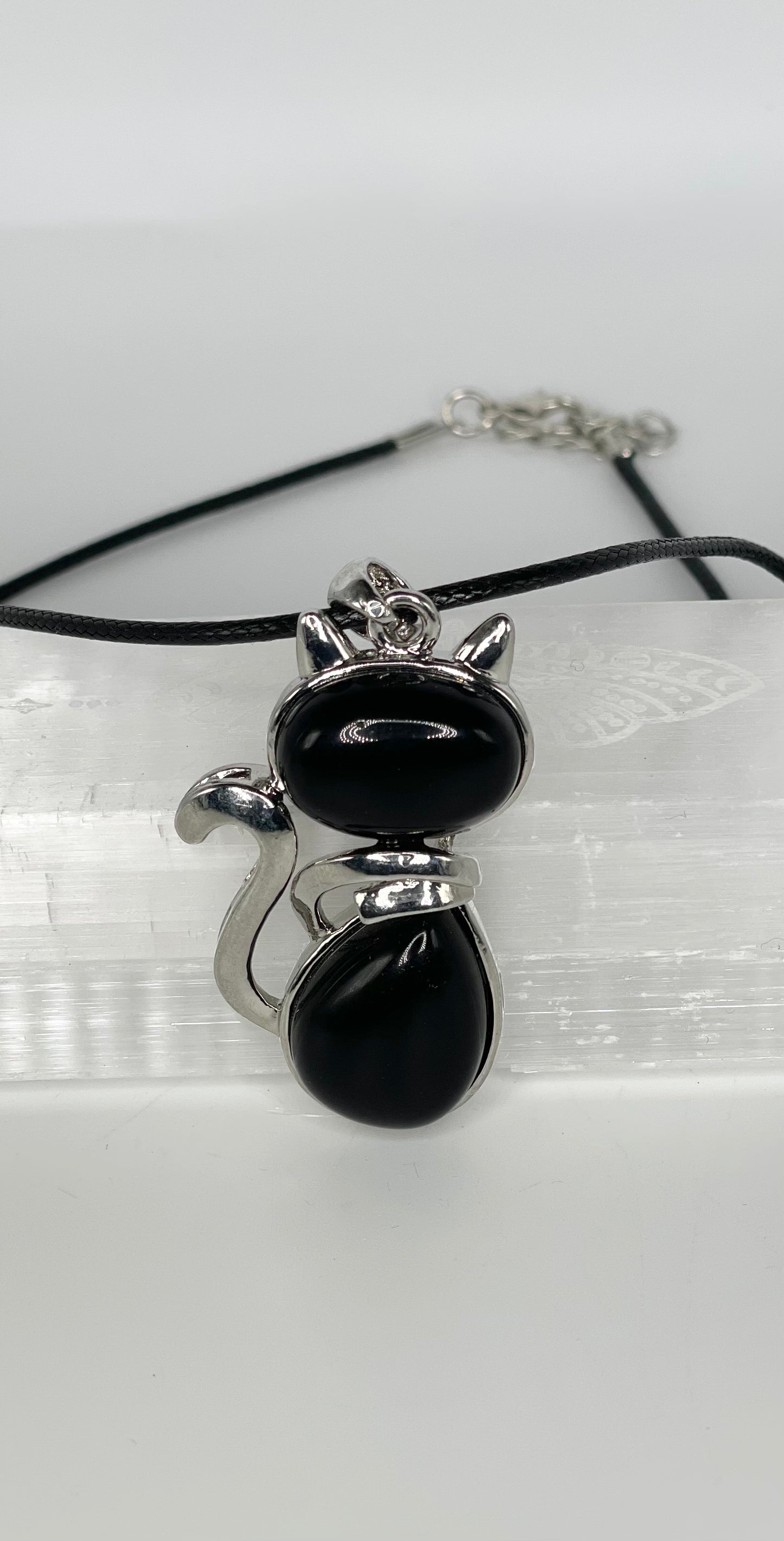 Obsidian Cat Pendant