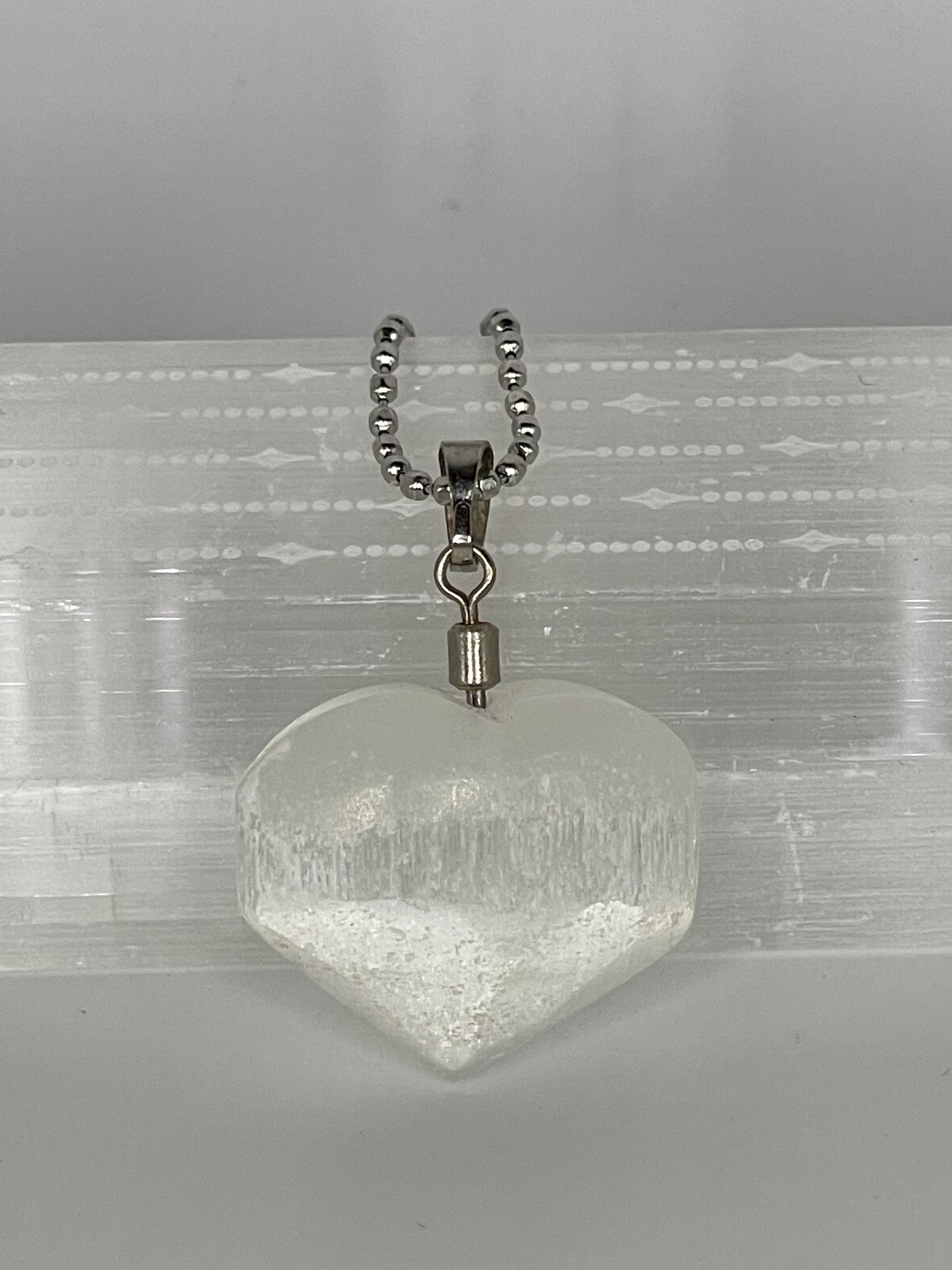 Selenite Heart Pendant