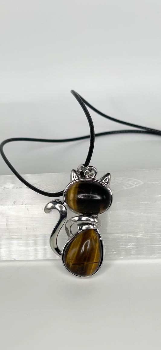 Tiger's Eye Cat Pendant