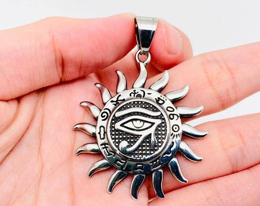 Vintage Horus Eye Sun Stainless Steel Pendant