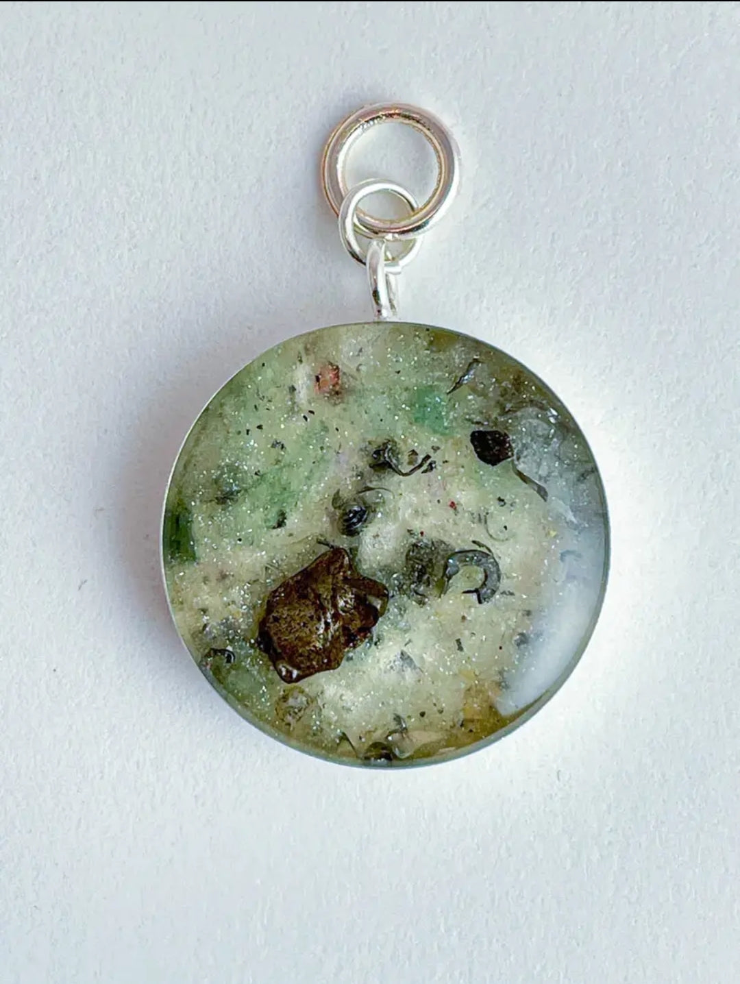 Moldavite Meteorite Sterling Silver Pendant