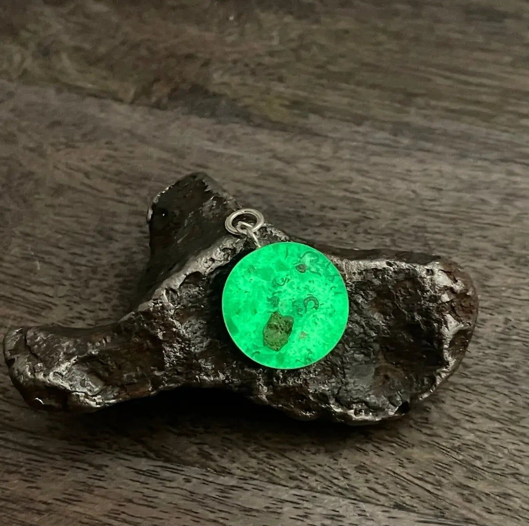 Moldavite Meteorite Sterling Silver Pendant