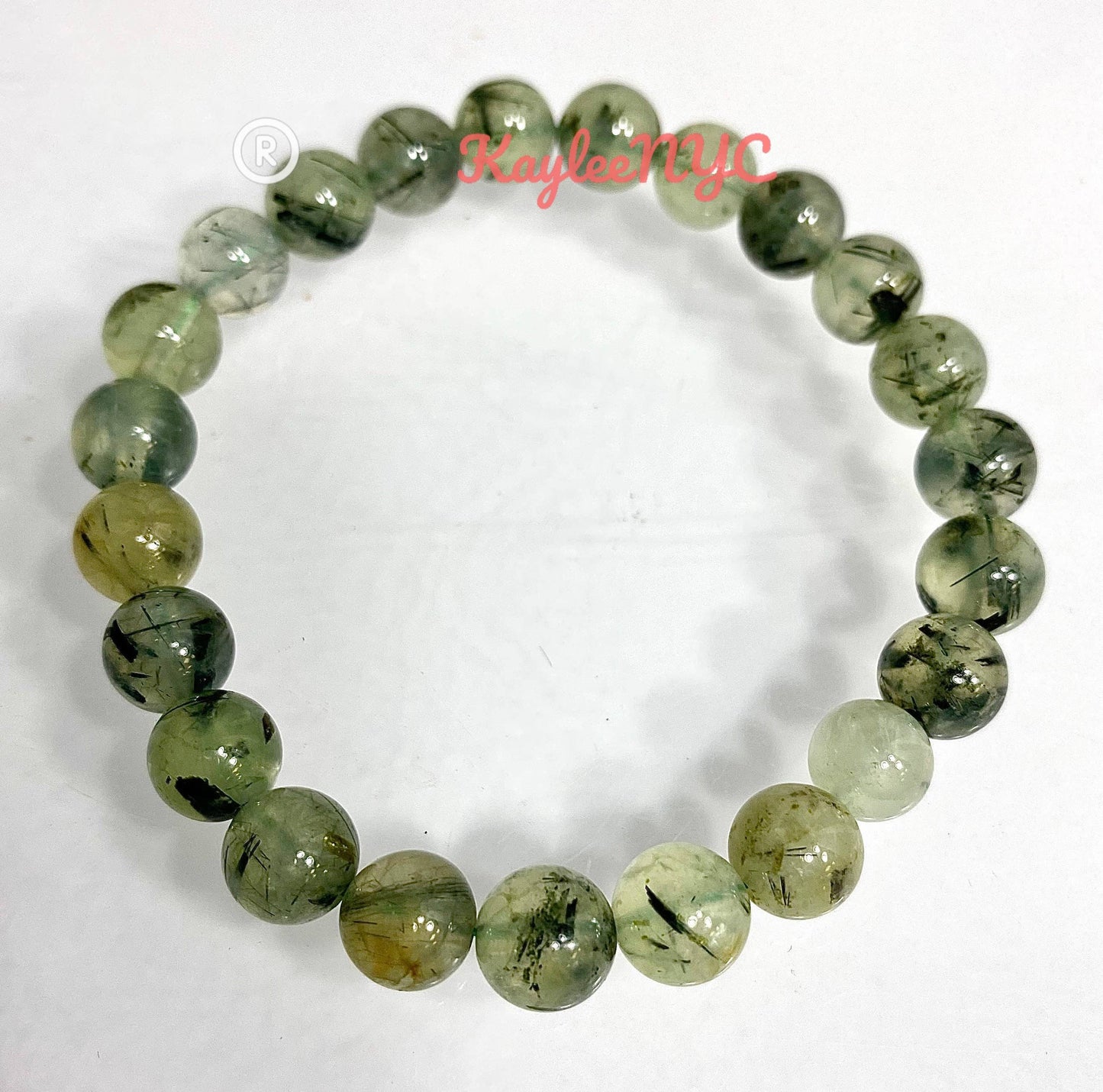 Wholesale Lot 6 Pcs Natural Green Prehnite 8mm 7.5” Crystal