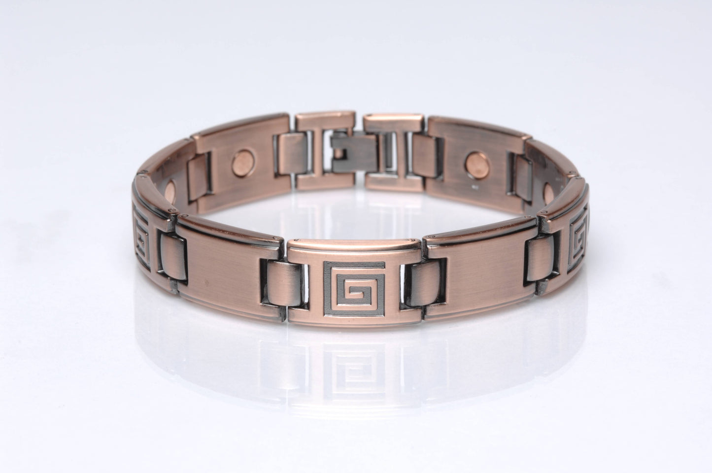 6188-G Magnetic Copper Tone Link Bracelet 8.5"
