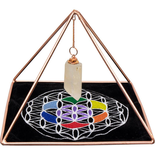 Copper Pyramid Energizer Set w/Crystal Point & Velvet Mat