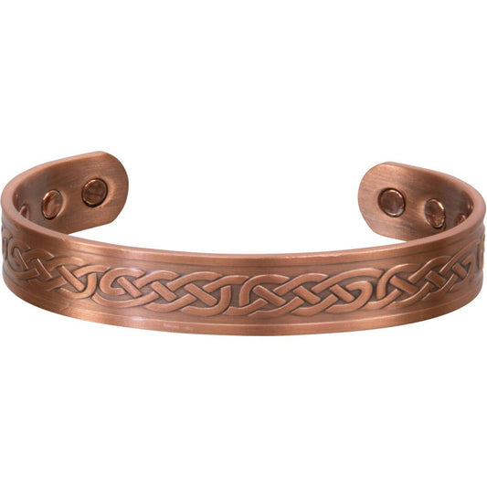 Magnetic Copper Bracelet - Celtic Knots - Antique Copper