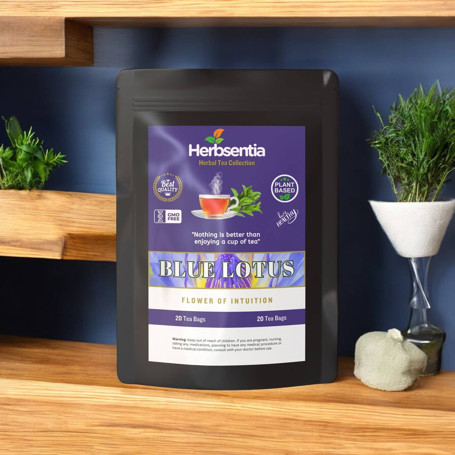 Blue Lotus Tea (20 tea bags) - Floral, Calming & Naturally Refreshing