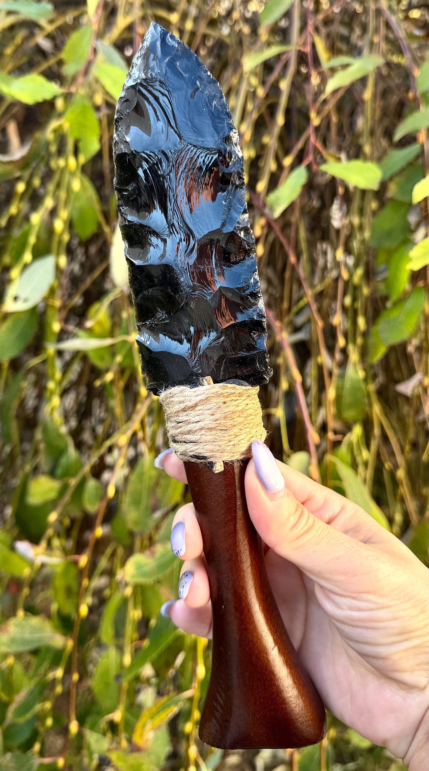 Natural Obsidian Dagger & Knife Crystal Healing Energy 