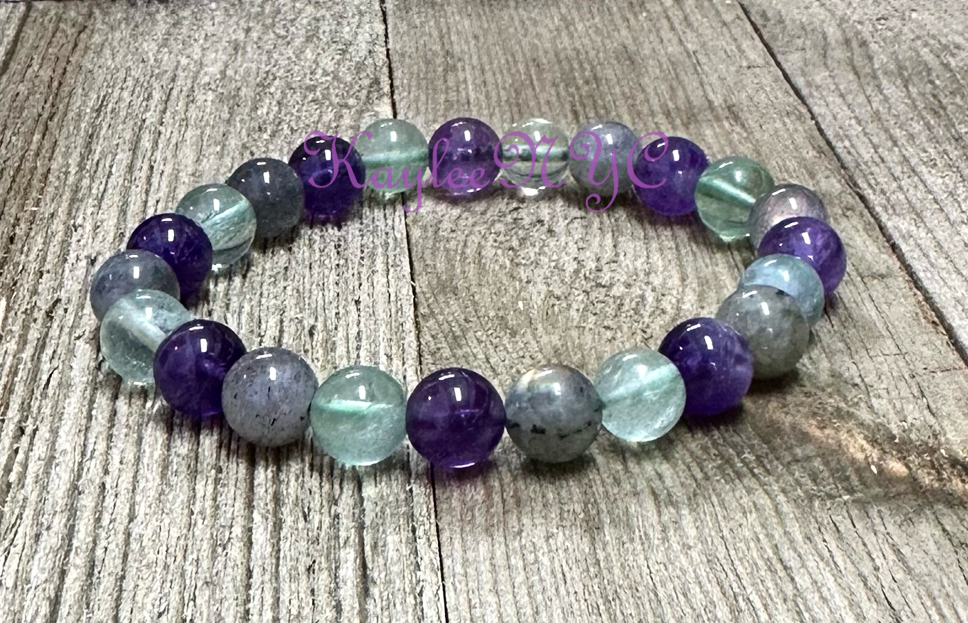8mm Crown Chakra Crystal Healing Stretch Bracelet 7.5"