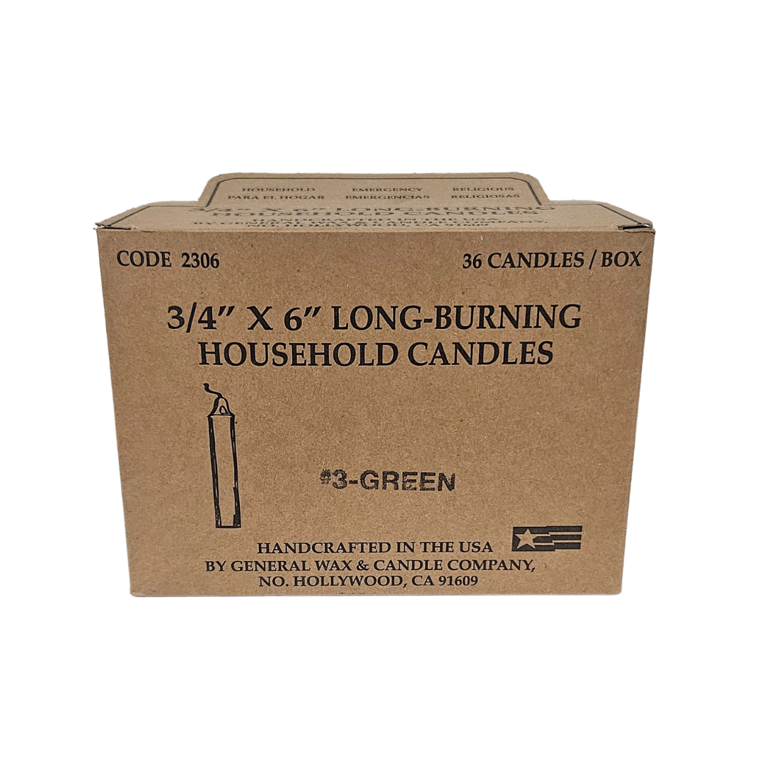 SPELL CANDLE GREEN 6" INCH BOX