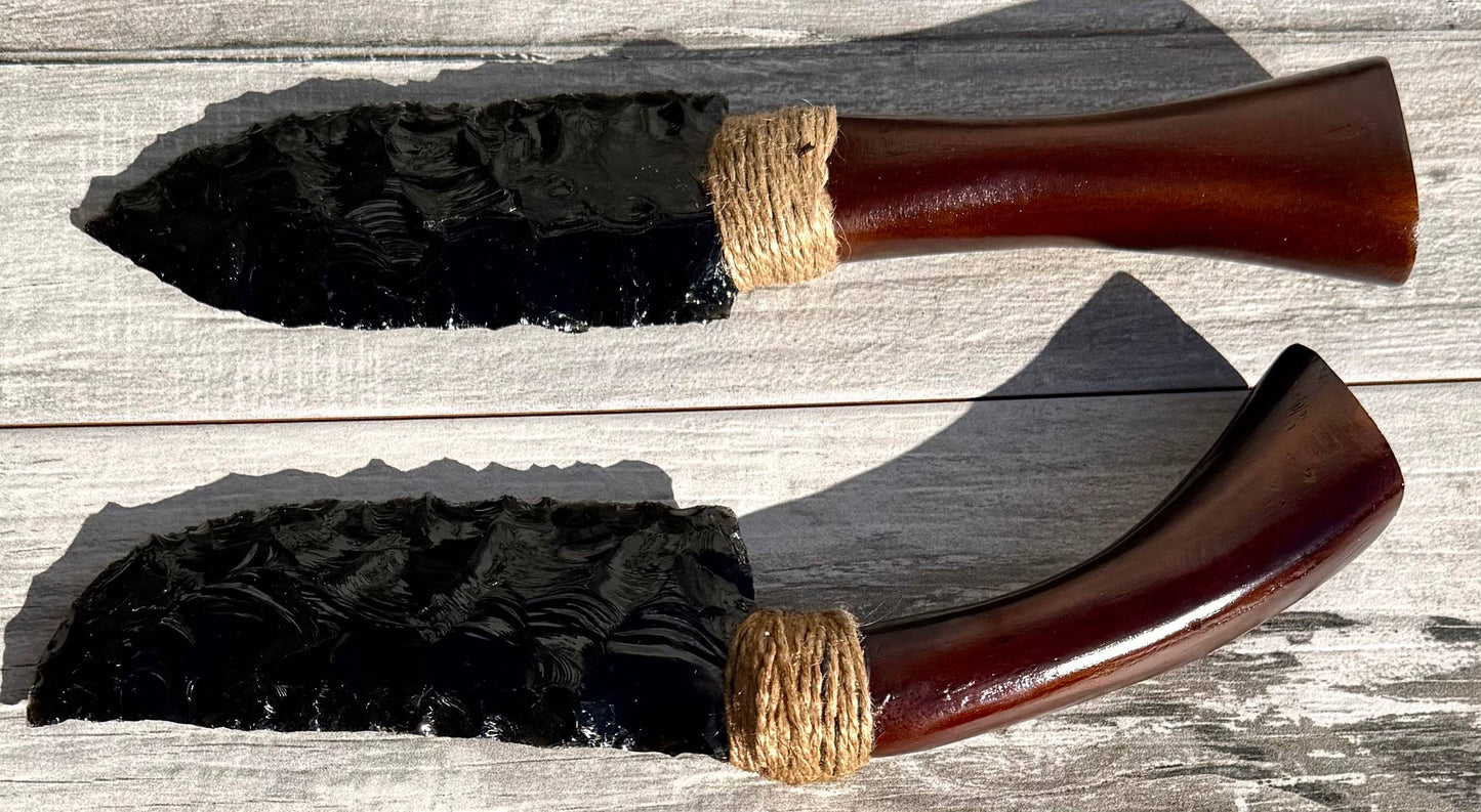 Natural Obsidian Dagger & Knife Crystal Healing Energy 