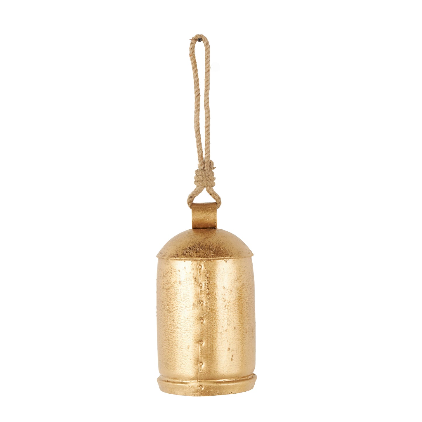 Rustic Gold Metal Decorative Bell: 9"W, 17"H