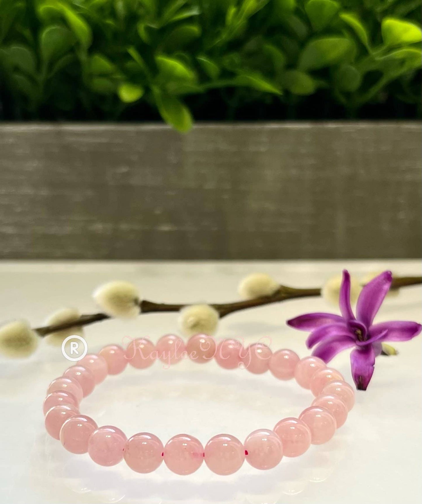 Wholesale 6 Pcs Natural Rose Quartz 8mm 7.5” Crystal Healing Stretch Bracelet