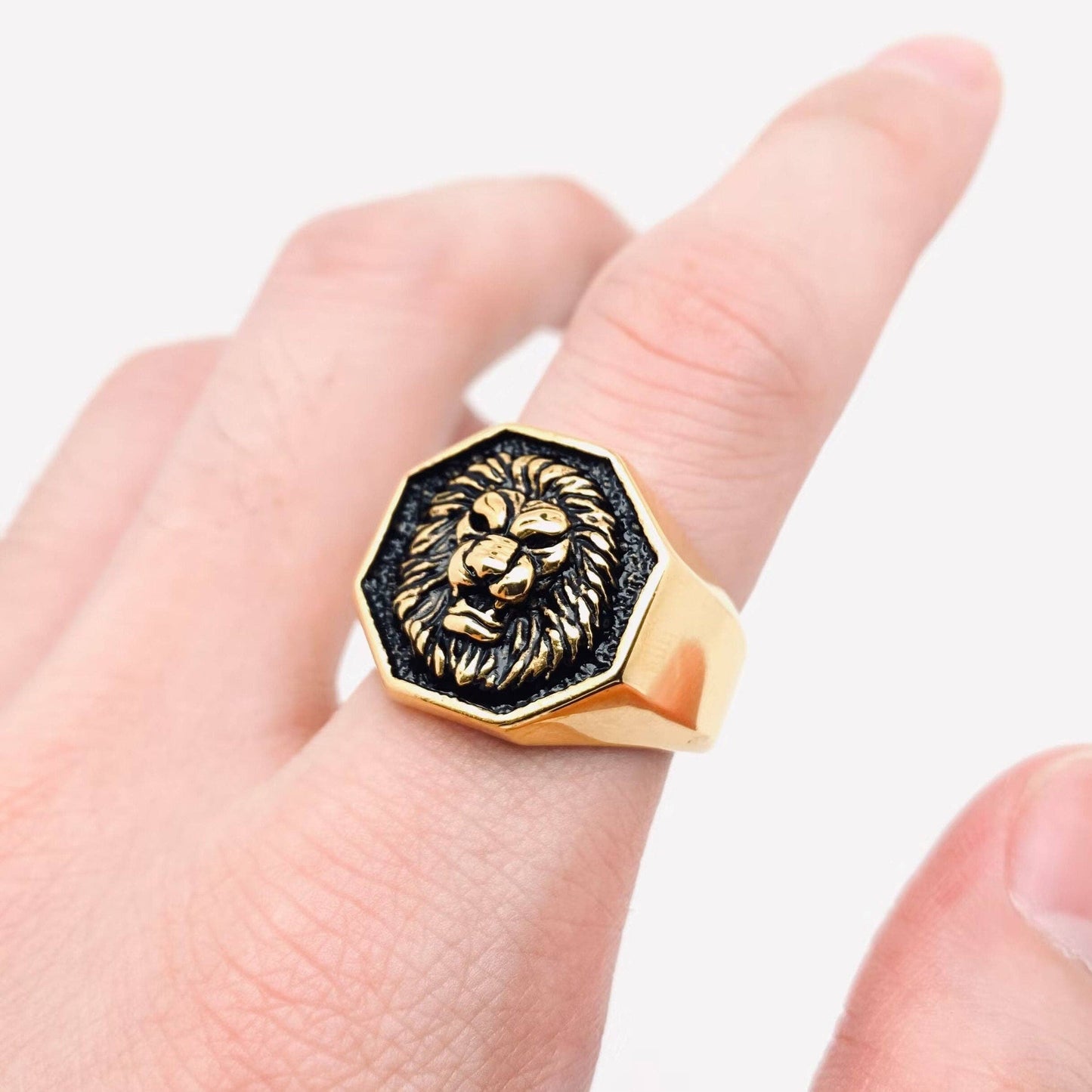 Lion's Head Stainless Steel Men's Ring :