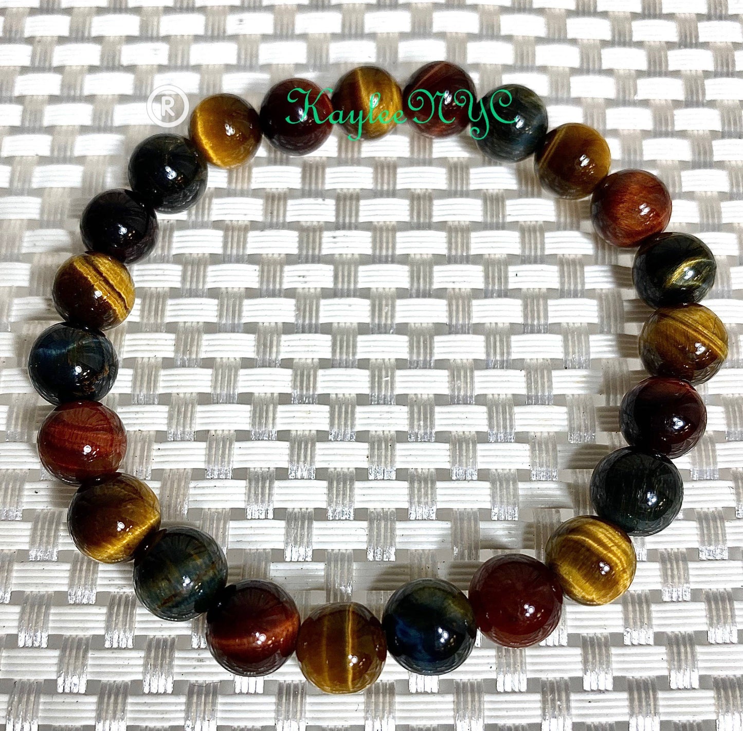 Wholesale Lot 6 Pcs Mix Tiger Eye 8mm 7.5” Crystal Healing Stretch Bracelet