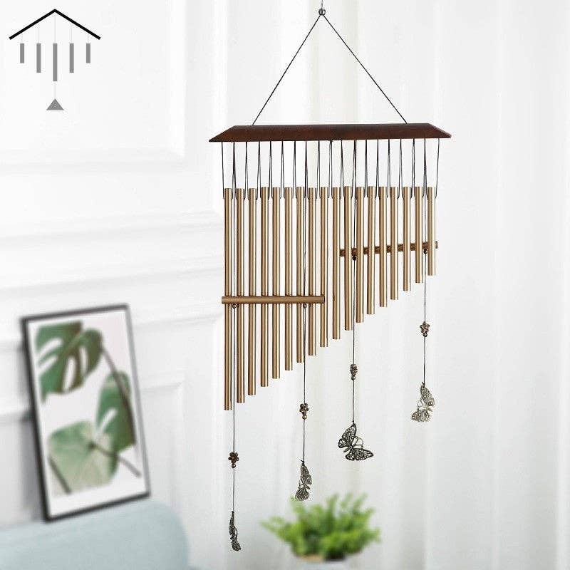 Beech Metal Aluminum Tube Wind Chime: GOLD