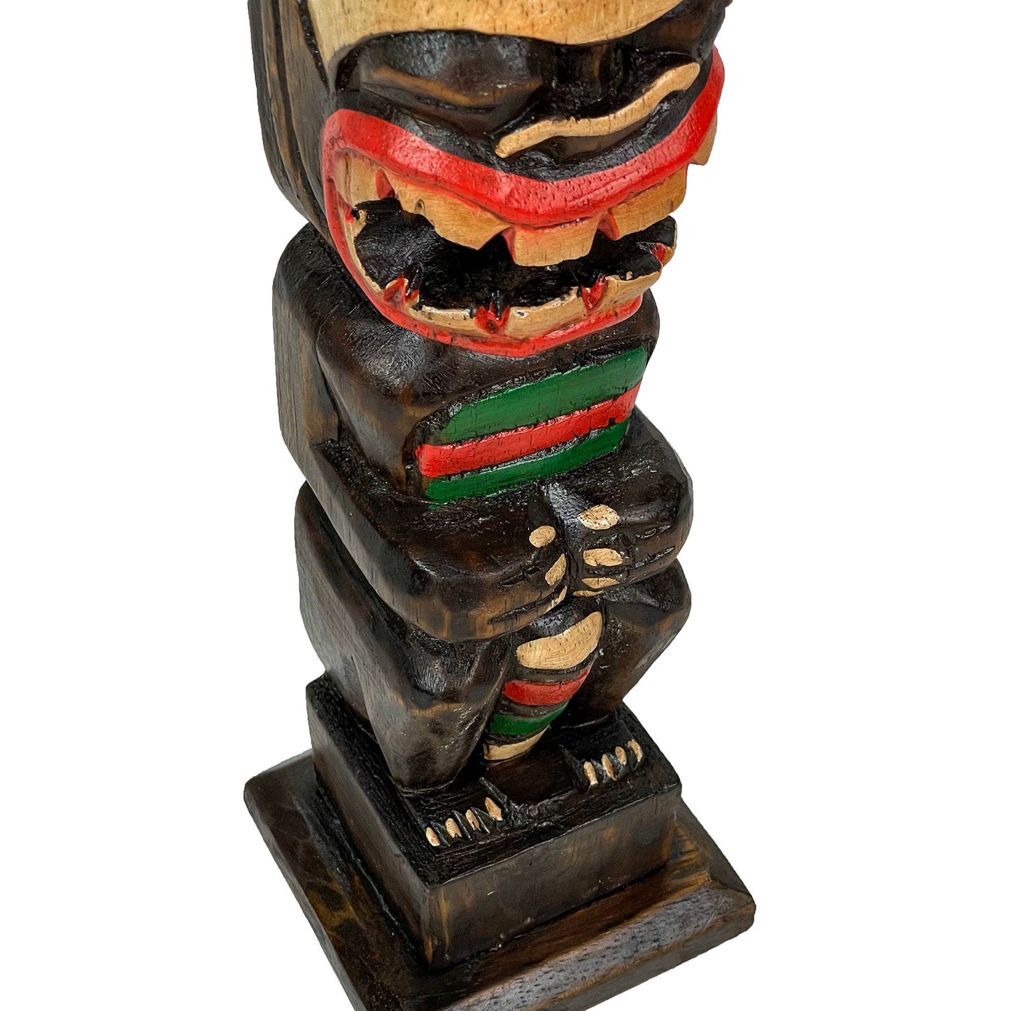 Light Brown Northwest Coast Style Eagle Totem Pole Sculpture