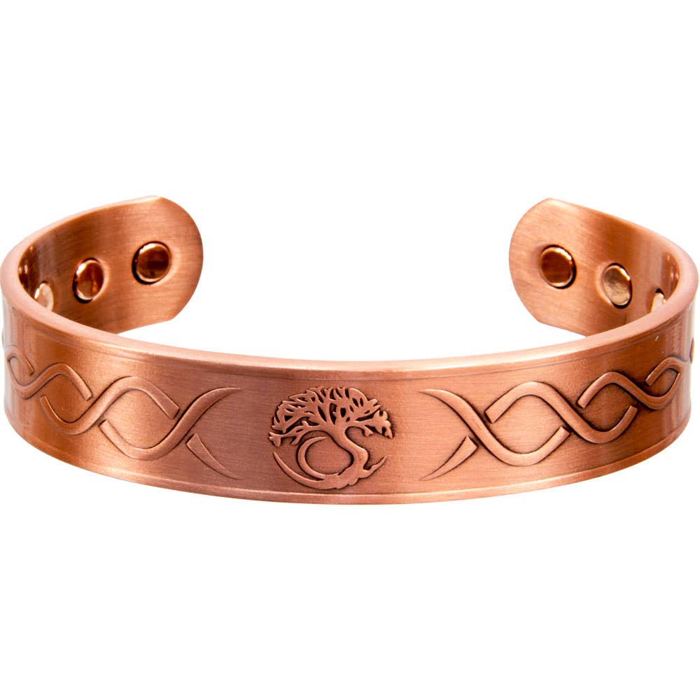 Magnetic Copper Bracelet - Tree of Life - Antique Copper