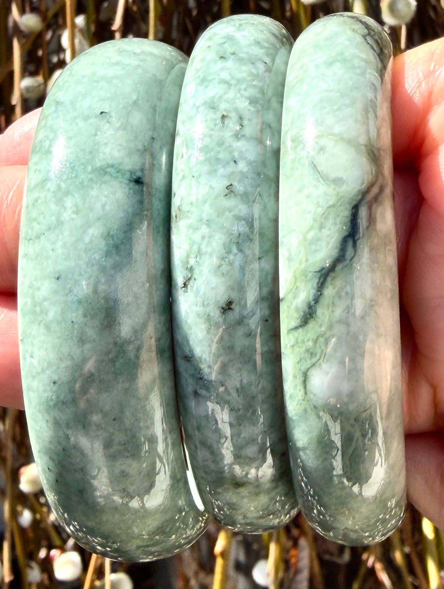 Natural Burma Jade Bangle Bracelet Crystal Healing Energy 