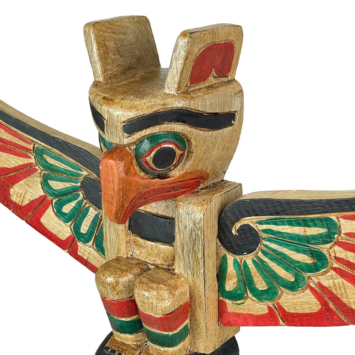 20 Inch Tall Northwest Coast Style Wooden Totem Pole