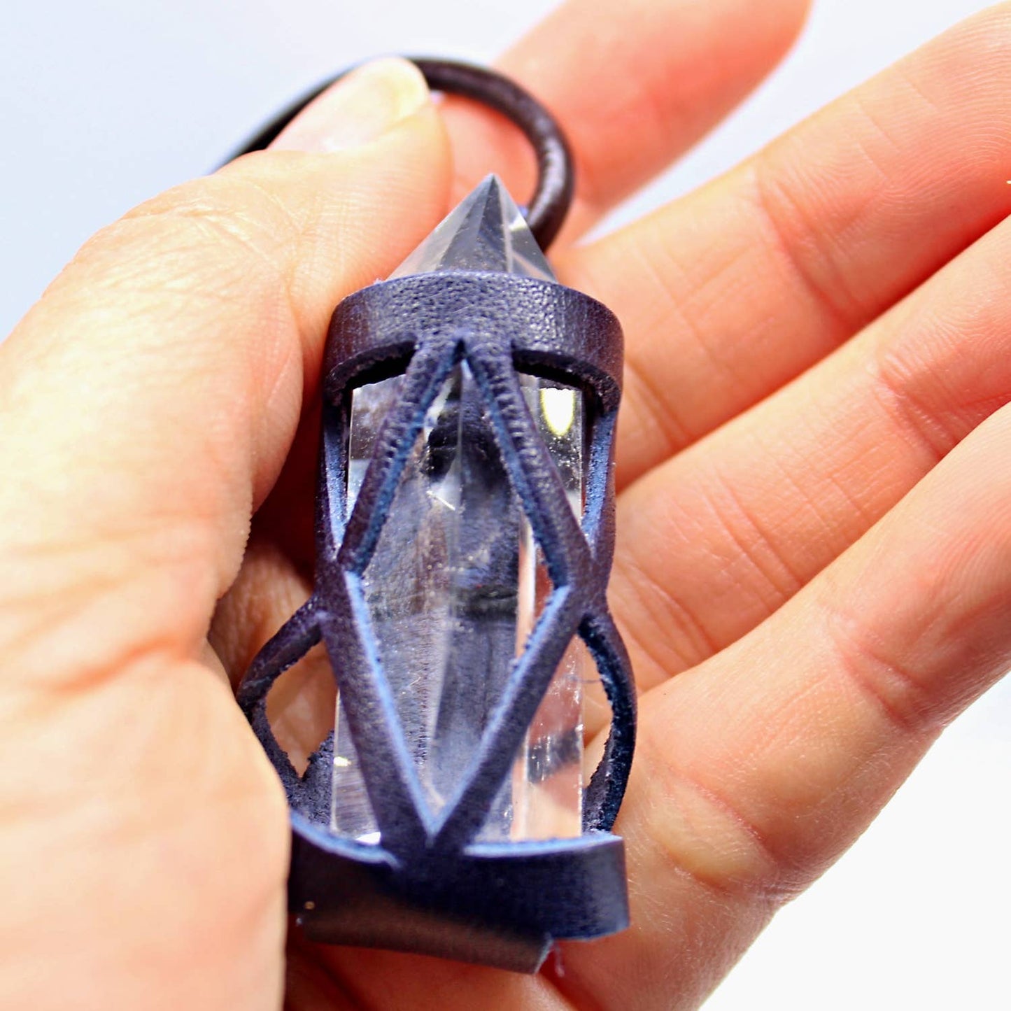 Gemstone or Crystal Holder Necklace. complete with stones.