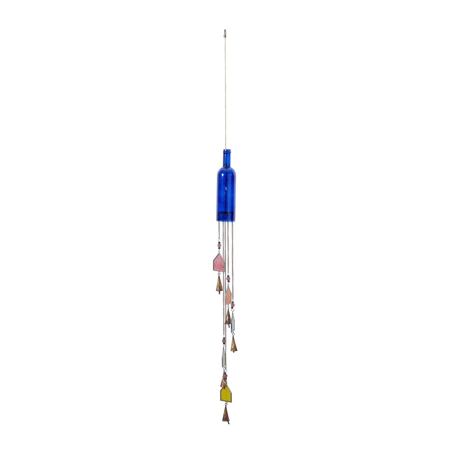 Eclectic Blue Glass Windchime