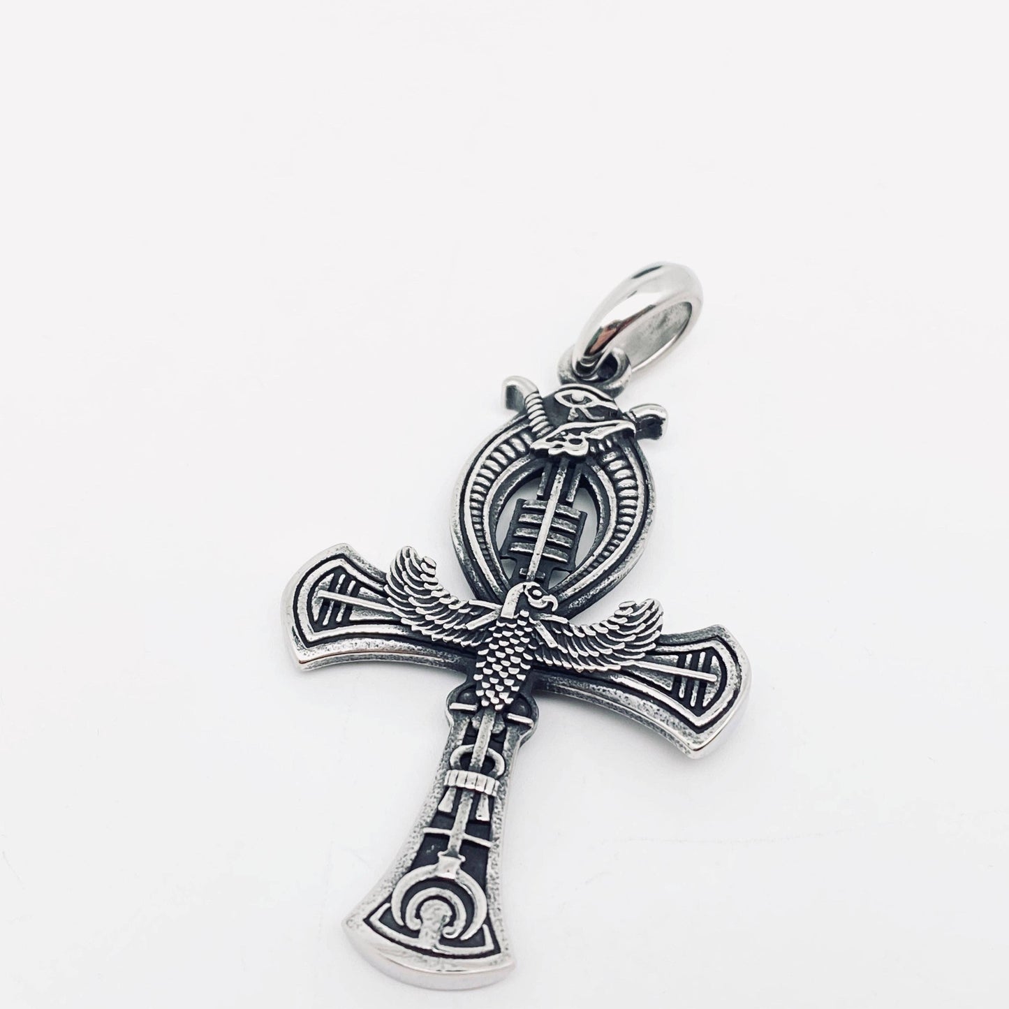 Egyptian Style Cross Stainless Steel Pendant - MJ/MNP: Single pendant