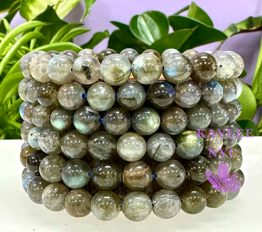 Wholesale 6 Pcs Natural Labradorite Bracelet 8mm 7.5”