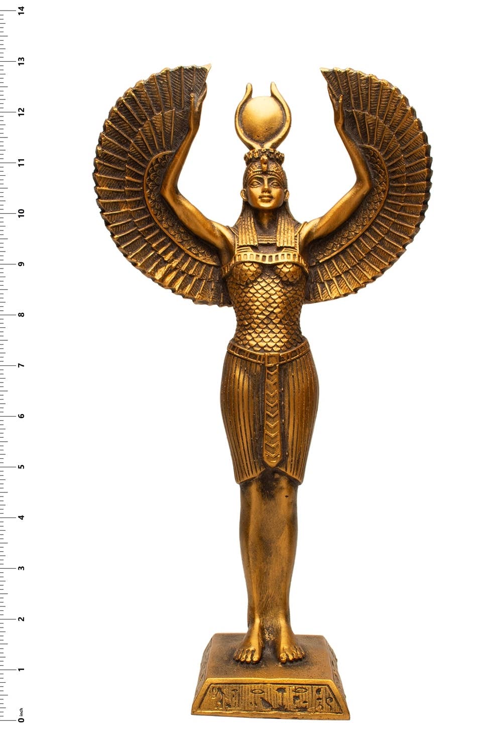 Tall Winged Isis Bronze - 13" - Made in Egypt - Goddess