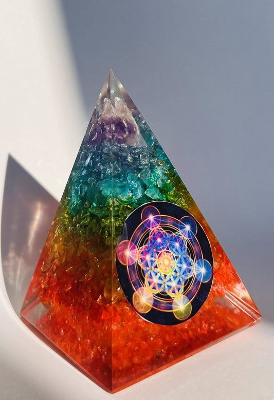 Chakra Bright Nubian Orgonite Pyramid