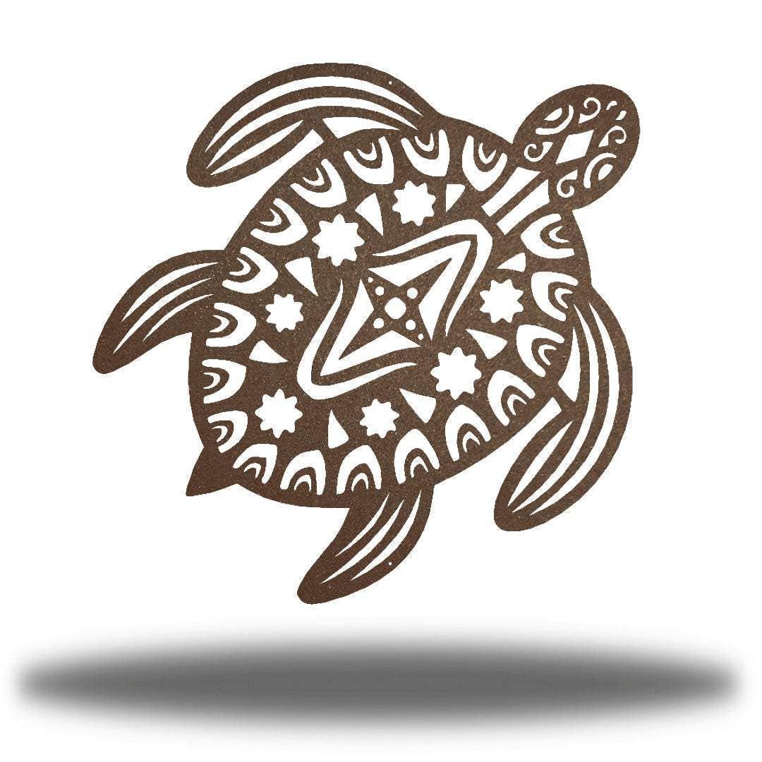 Sea Turtle Metal Wall Art | Indoor & Outdoor Home Décor: Teal / 24"