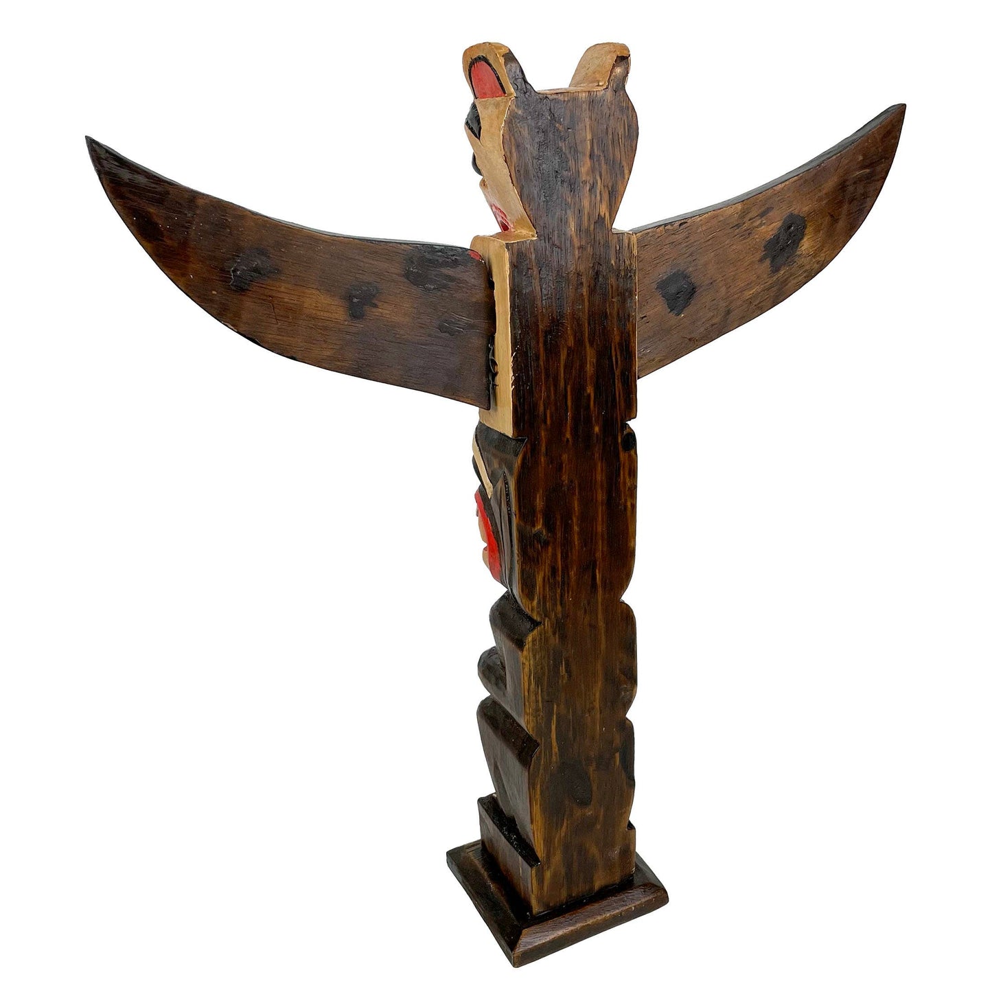 Light Brown Northwest Coast Style Eagle Totem Pole Sculpture