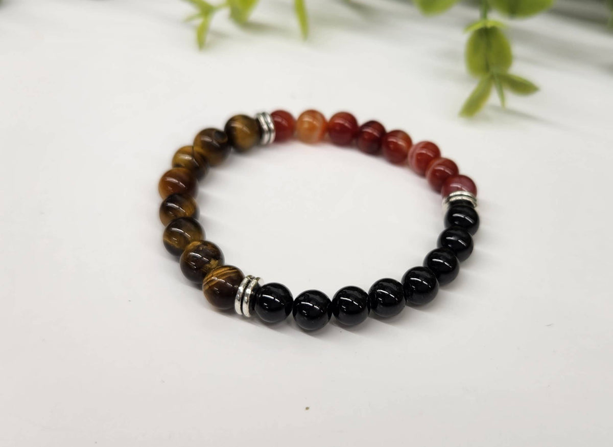 BULLYING SHIELD-Carnelian/Tiger Eye/Tourmaline-Children 6mm: OPTION #1: Bracelets Only