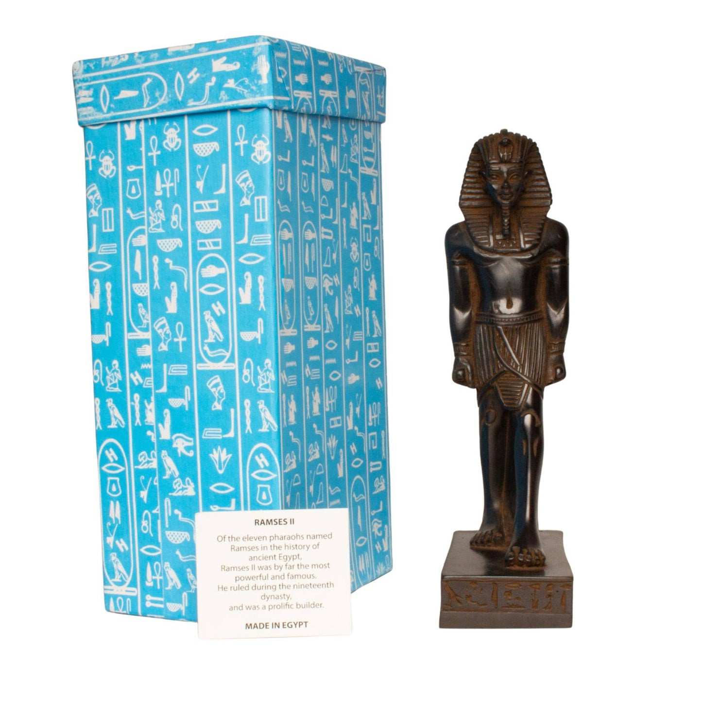 Ramses with Crown Standing Statue Black - 8" -Egyptian