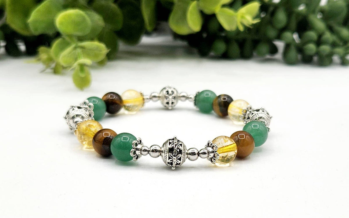 ABUNDANCE-Aventurine/Tiger Eye/Citrine Stretchable Bracelet