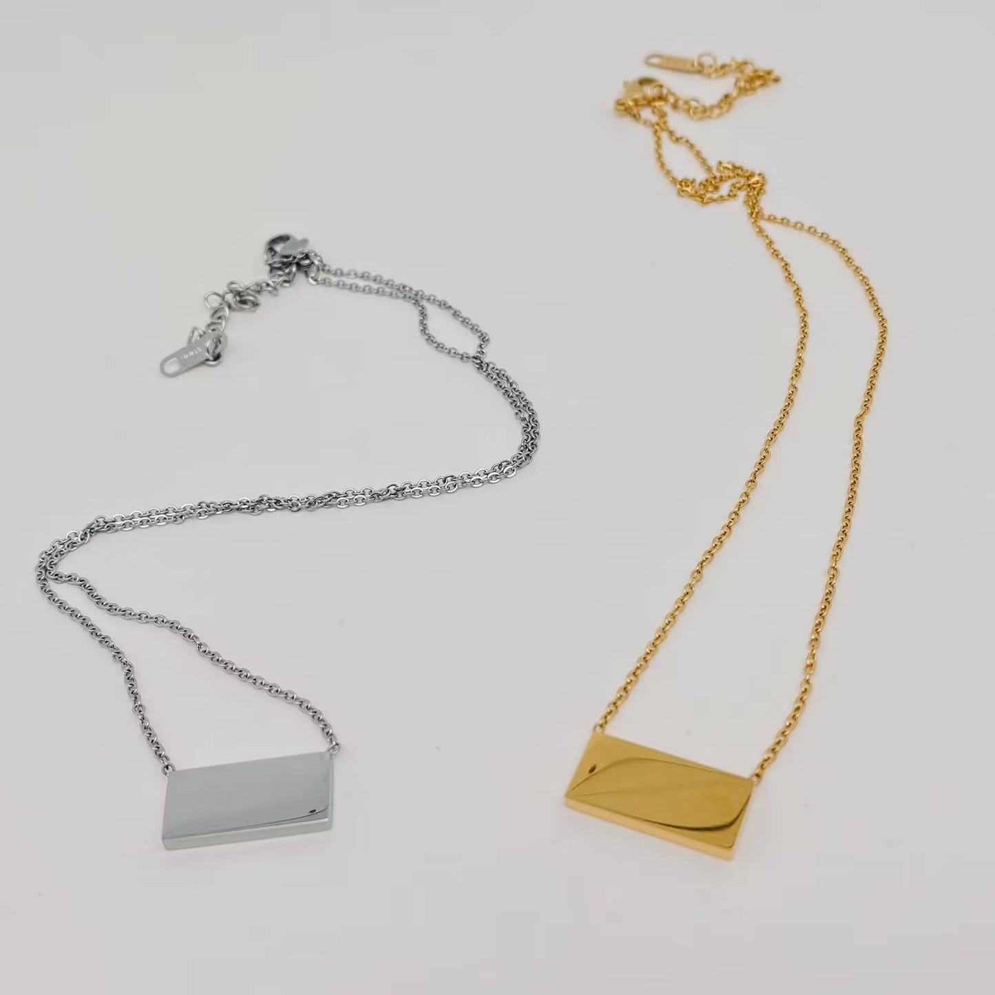 "11:11" Charm Pendant Stainless Steel Necklace - FGS: Steel color