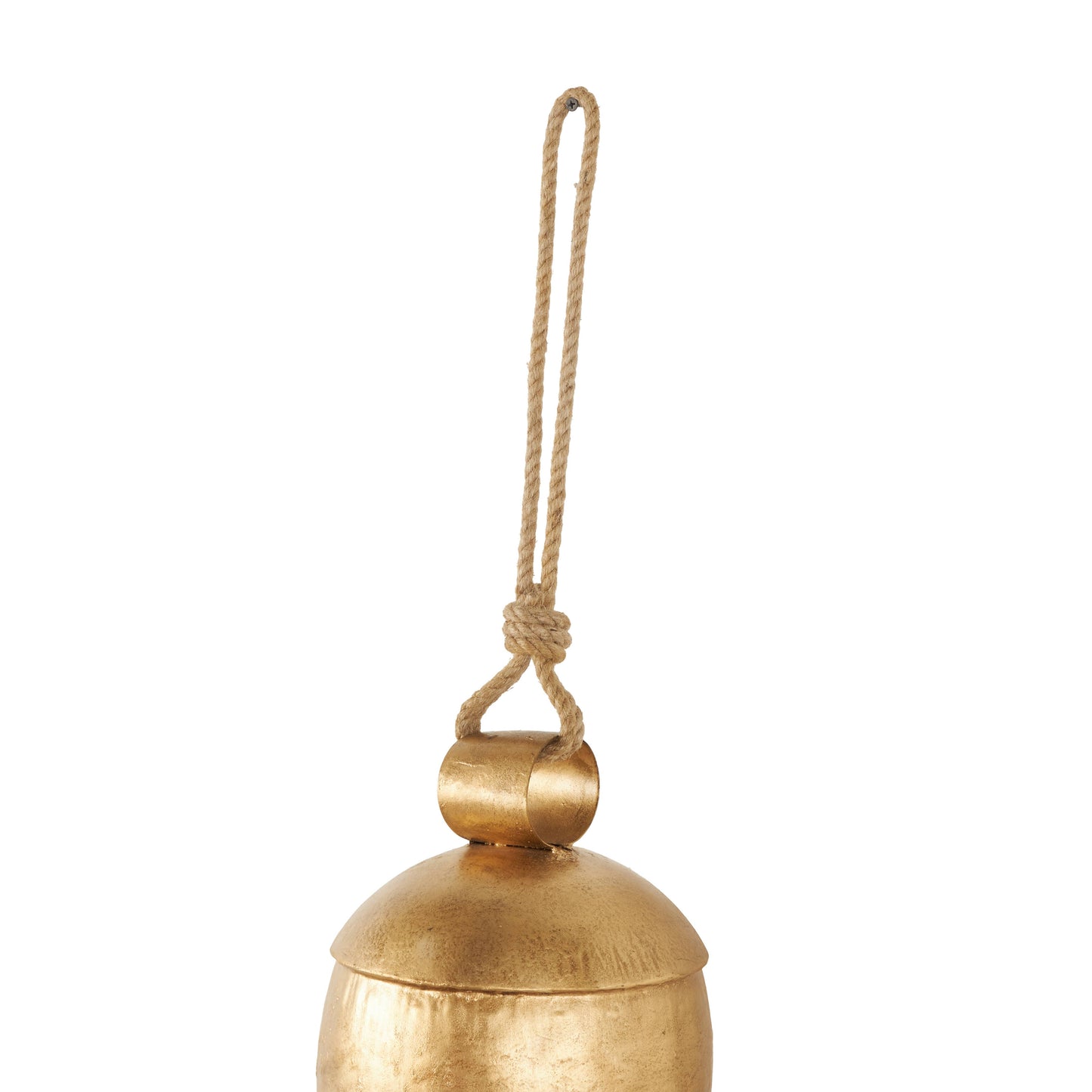 Rustic Gold Metal Decorative Bell: 9"W, 17"H