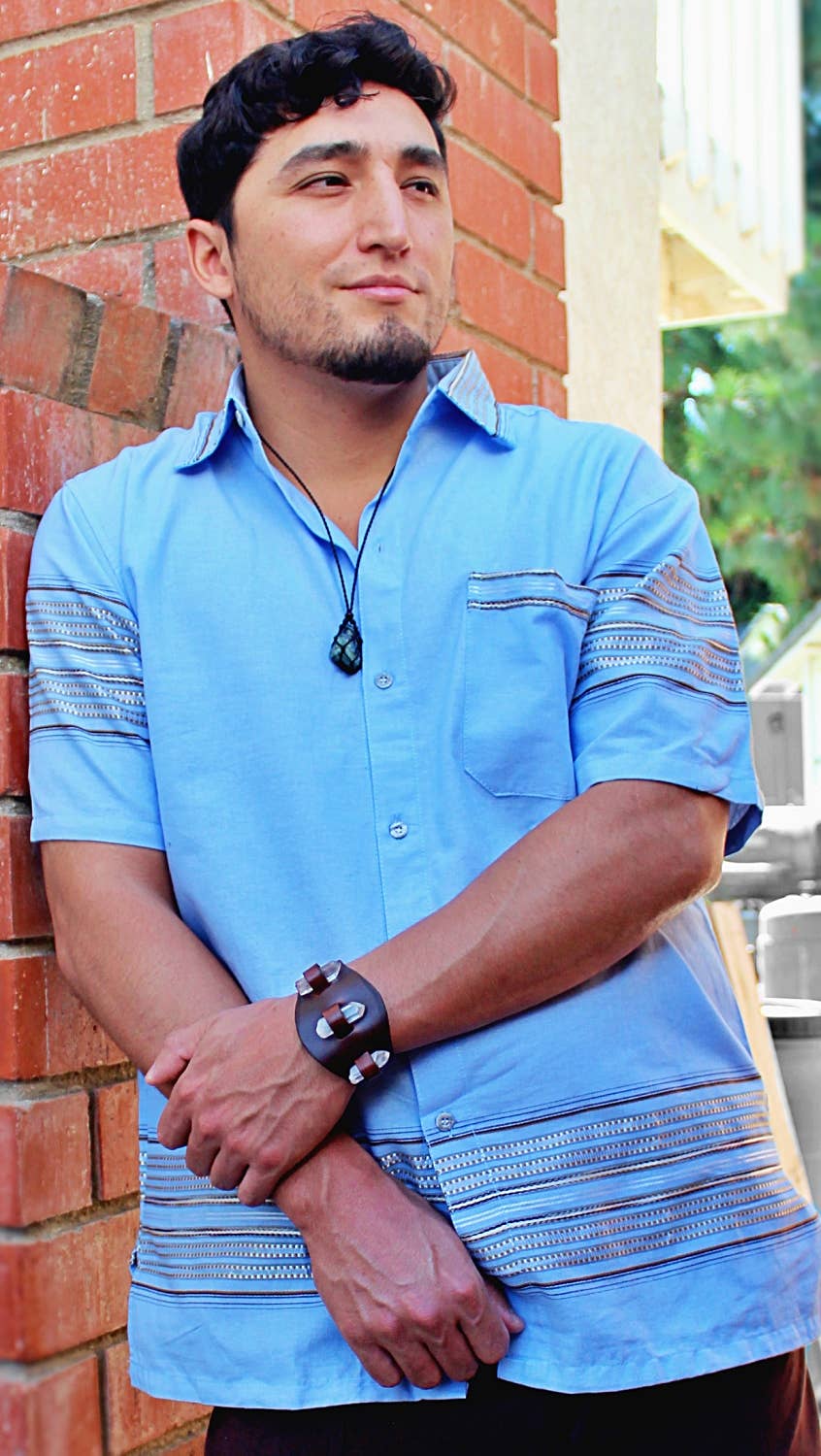 Western Gemstone Crystal Holder Bracelets Single Band with Clear Quartz Stone