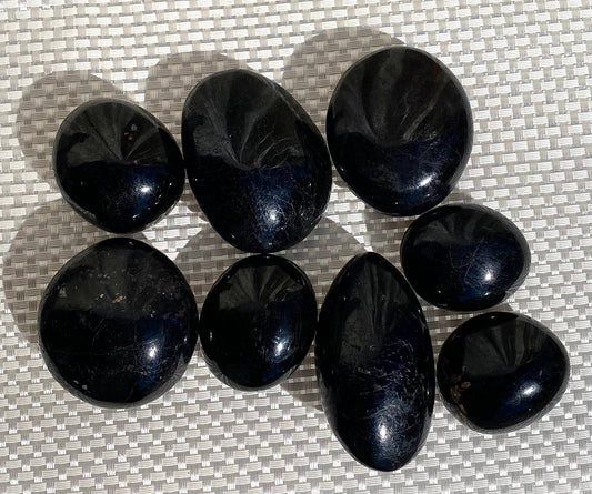 Natural Black Tourmaline Palm Stone Crystal Energy
