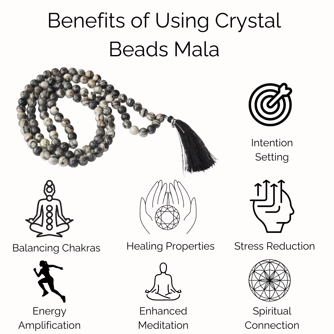 Gemstone Mala | Black Obsidian | 108 Prayer Bead | Jap Mala: 8mm