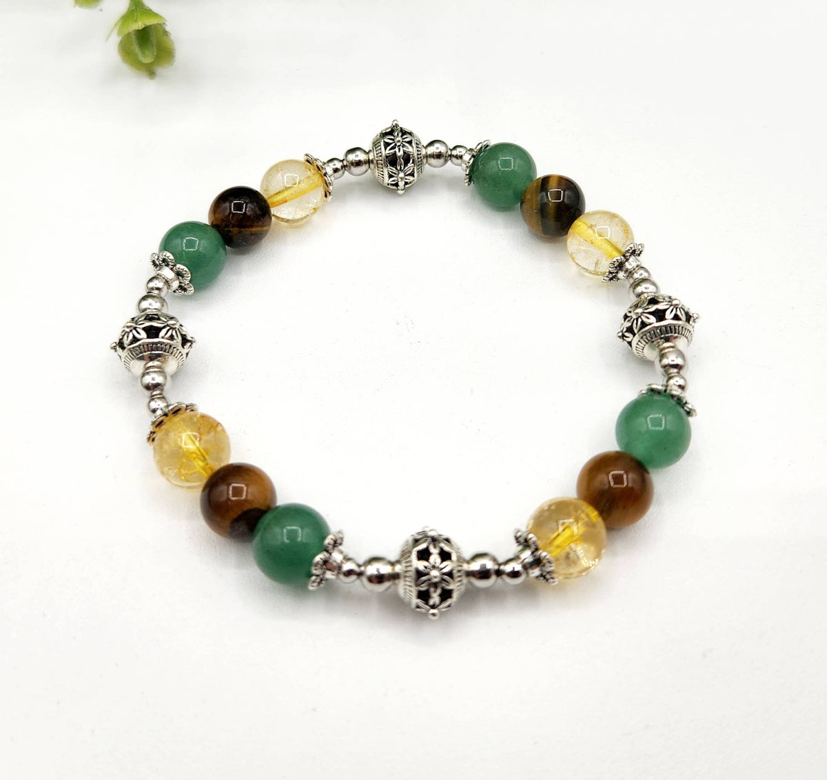 ABUNDANCE-Aventurine/Tiger Eye/Citrine Stretchable Bracelet