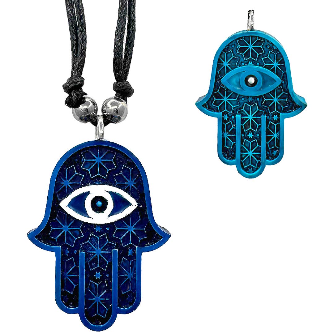 Hamsa Hand Durepox Resin Figurine Pendant Unisex Necklace