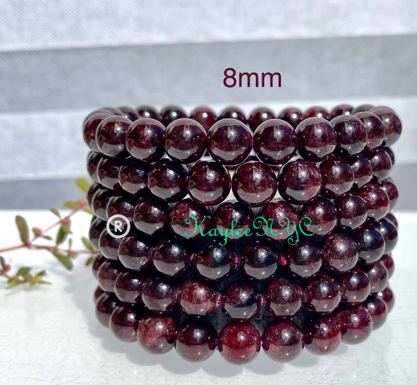 Wholesale 6 Pcs Natural Garnet 7 - 8mm 7.5” Crystal Healing