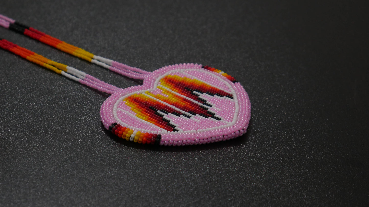 Native American Style Beaded Heart medallions