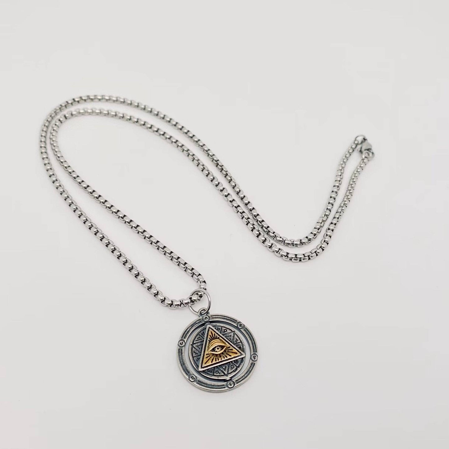 Horus Eye of God Rotatable Pendant Necklace - MJ: Pendant + chain