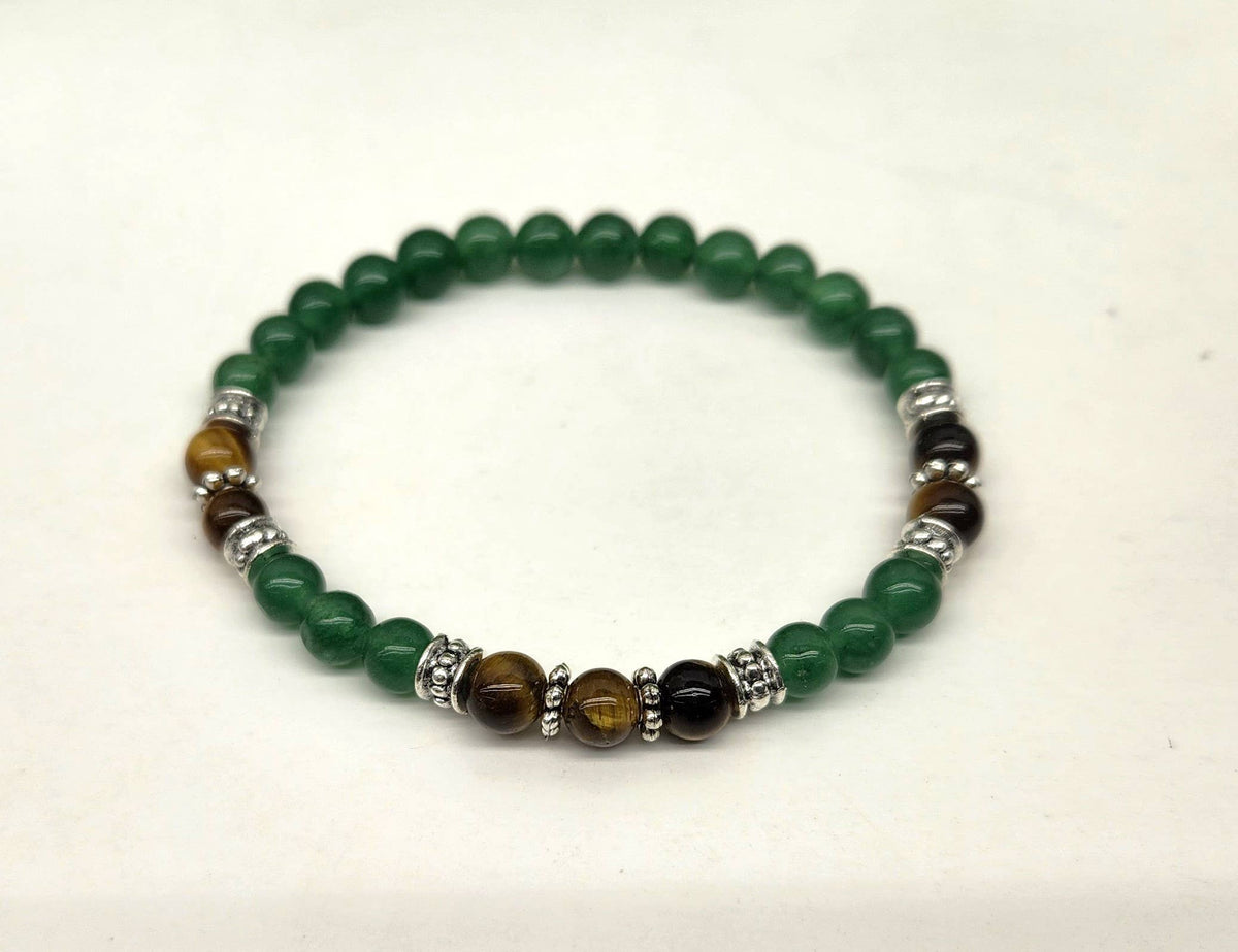 ABUNDANCE - Yellow Tiger Eye & Jade Bracelet 6mm beads 7.5": OPTION #1: Bracelets Only